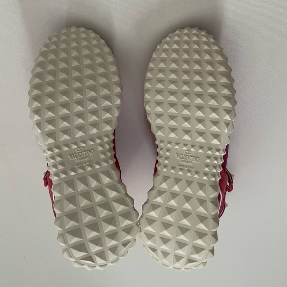 Valentino Pink Rockstud High top stretch gladiator sneakers 5 35 Barbie Preppy - Picture 11 of 16